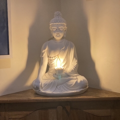 Luminária Buda Tibetano Marmorite 50cm (Bi-Volt)