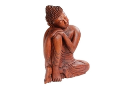 Buda Mão no Joelho Suar Wood (55cm) - loja online