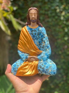 Jesus Meditando Gesso (19cm)(ATÉ 10 ÚTEIS DIAS PARA PRODUZIR) - comprar online
