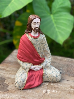 Escultura Jesus Meditando Gesso (19cm) - Zenz Arts