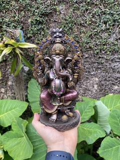 Escultura Ganesha Sentado No Trono Veronese 26cm - comprar online