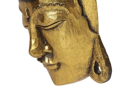 Máscara de Pendurar/Parede - Buda Dourado - Madeira (Bali) - Zenz Arts