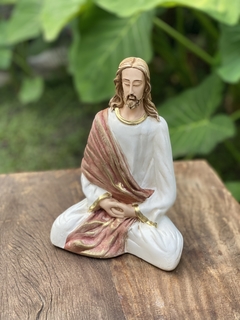 Imagem do Jesus Meditando Gesso (19cm)(ATÉ 10 ÚTEIS DIAS PARA PRODUZIR)