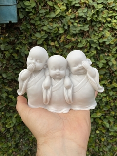 Imagem do Trio Budas Sábios Juntos - Marmorite (11.5cm)