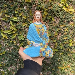 Escultura Jesus Meditando Gesso (19cm)(ATÉ 10 Dias PARA PRODUZIR)