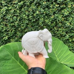 Escultura Elefante Indiano Marmorite (15cm) - Zenz Arts