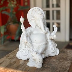 Escultura Ganesha Sentado - Marmorite (27cm) - comprar online