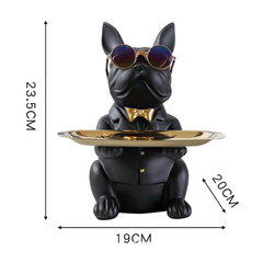 Escultura Bulldog Decorativo C/ Bandeja - Porta Objetos - comprar online