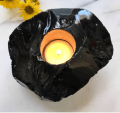 Porta Vela - Obsidiana Bruta (Extra 1,0kg a 1,2kg)