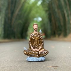 São Francisco de Assis Meditando/Lótus - Resina (20cm) - comprar online