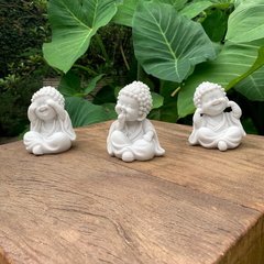 Escultura Trio Budas Sábios - Marmorite (9.2cm)