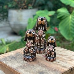 Escultura Cachorro de Madeira - Importado Bali na internet