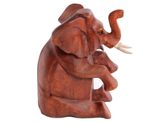 Elefante Esculpido Sentado - Zenz Arts