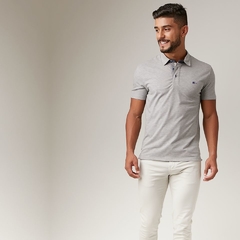 CAMISA POLO SALLO BASICA CINZA CLARO SLIM - comprar online