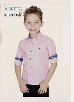 Camisa Infantil Breda Rosa c/risca