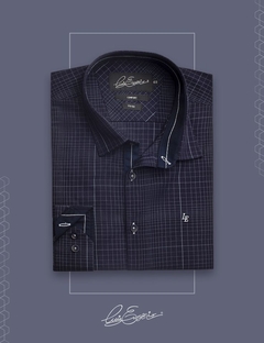 CAMISA MASCULINA LUIZ EUGENIO AZUL MARINHO COMFORT - comprar online