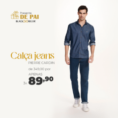 CALÇA JEANS CLÁSSICA PIERRE CARDIN AZUL ESCURO