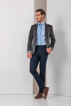 Blazer Raffer Veludo Cotelê Slinfit Chumbo - comprar online