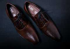 SAPATO SOCIAL MASCULINO GOFER DERBY VERNIZ MARROM