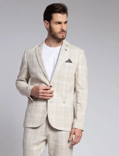 Blazer Docthos Bege Xadrez Slim