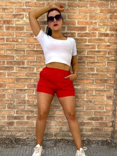 Short Liso Rustico Rojo