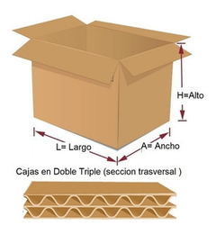 CAJAS CARTON 40X30X30 2/3 220 LBS - comprar online