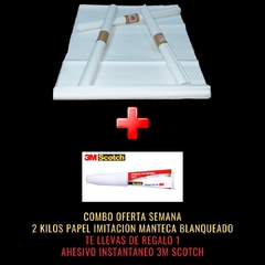 OFERTA PAPEL IMITACION MANTECA 2 KILOS TE LLEVAS DE REGALO 1 ADHESIVO INSTANTANEO 3M SCOTCH