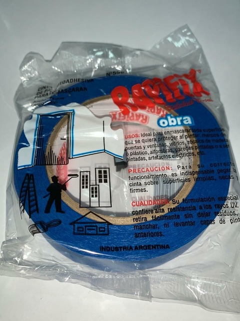 Cinta De Enmascarar Azul 36mm Doble A Pintor Obra Caja X 24