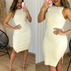 Vestido Tricot Midi Canelado Maressa Creme