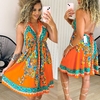 Vestido Médio Indiano Decote Zulmira Laranja Est. 1