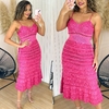 Vestido Tricot Midi Camadas Wanessa Rosa Pink