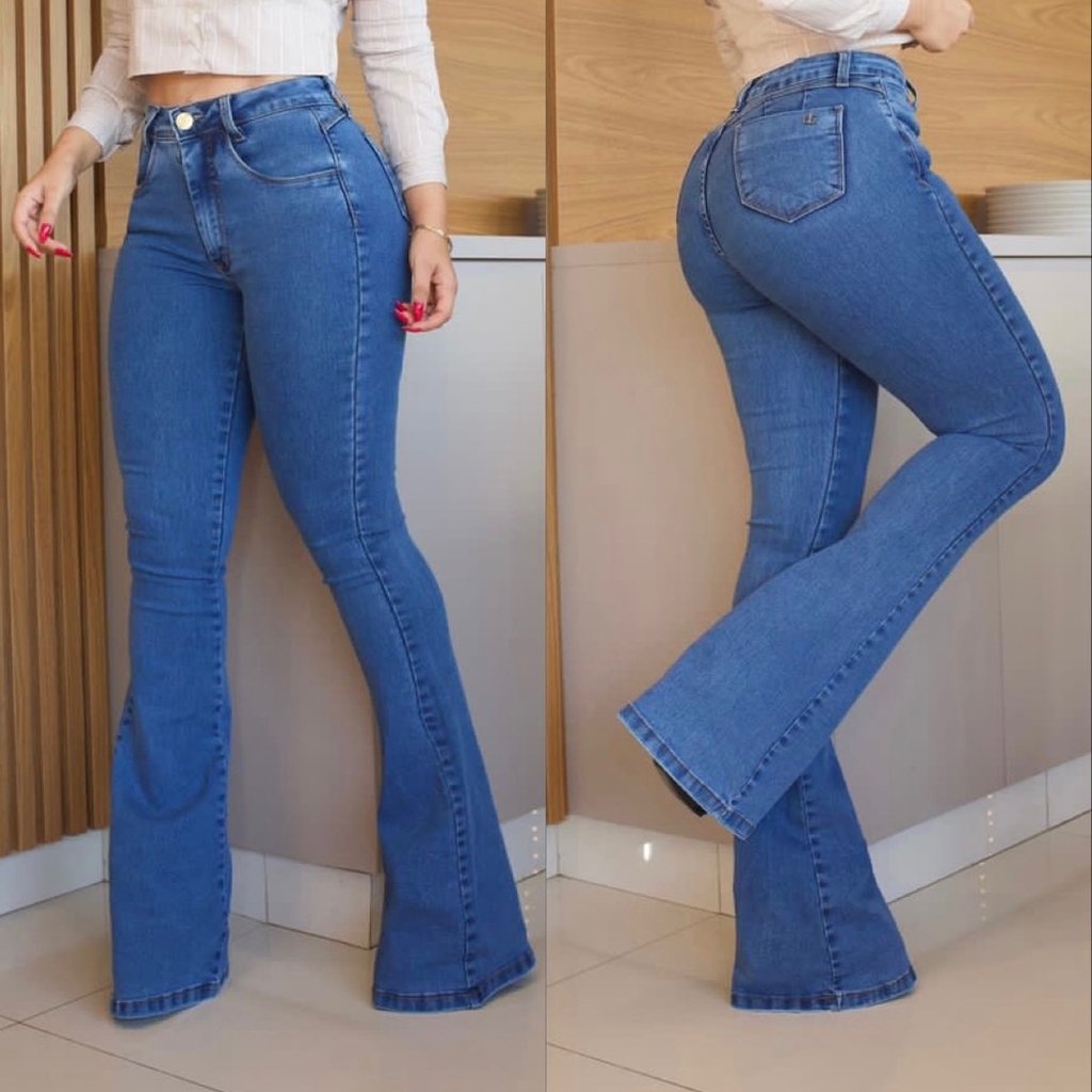 Calça Wide Leg Jeans Médio - shop.nolla