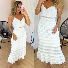 Vestido Tricot Midi Camadas Wanessa Branco