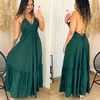 Vestido Longo Indiano Decote Penélope Verde Floresta