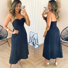 Vestido Midi Alfaiataria Daiane Preto