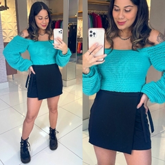 Short Saia Malu Liso Preto