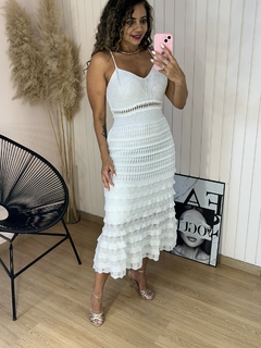 Vestido Tricot Midi Camadas Wanessa Branco na internet