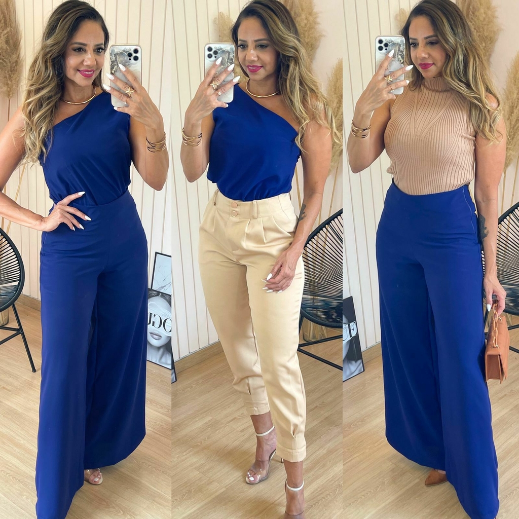 Conjunto Blusa e Calça RS Luy Azul Marinho