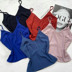 Regata Basic RS Decote V Celeste Azul Jeans na internet