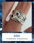 anillo hilo de la Vida con piedras Azules