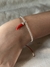 pulsera roja de plata con cuernito - comprar online