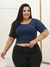 Cropped Tshirt Cavada Feminino Plus Size Blusinha Gringa Moda Blogueira G1 Ao G4 Multiformas Top 46 Ao 58 - loja online