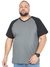 Camisa Raglan Plus Size Masculina Gola V