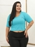 Cropped Tshirt Cavada Feminino Plus Size Blusinha Gringa Moda Blogueira G1 Ao G4 Multiformas Top 46 Ao 58 - loja online