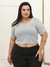 Imagem do Cropped Tshirt Cavada Feminino Plus Size Blusinha Gringa Moda Blogueira G1 Ao G4 Multiformas Top 46 Ao 58