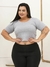 Cropped Tshirt Cavada Feminino Plus Size Blusinha Gringa Moda Blogueira G1 Ao G4 Multiformas Top 46 Ao 58 - Impérios Modas