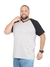 Camisa Raglan Plus Size Masculina Gola V