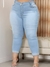 Calça Cigarrete Plus Size Jeans Feminina Capry Grande na internet