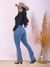 Calça Jeans Feminina Flare Imperios Modas Estilo Country Bordado - loja online