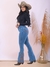 Calça Jeans Feminina Flare Imperios Modas Estilo Country Bordado - loja online